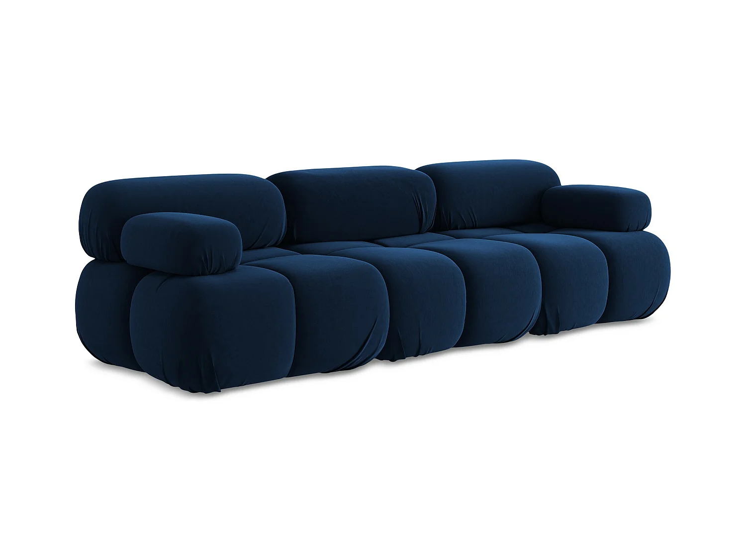 Canapé modulable 3 places en Samt - bleu royal - LOKUA