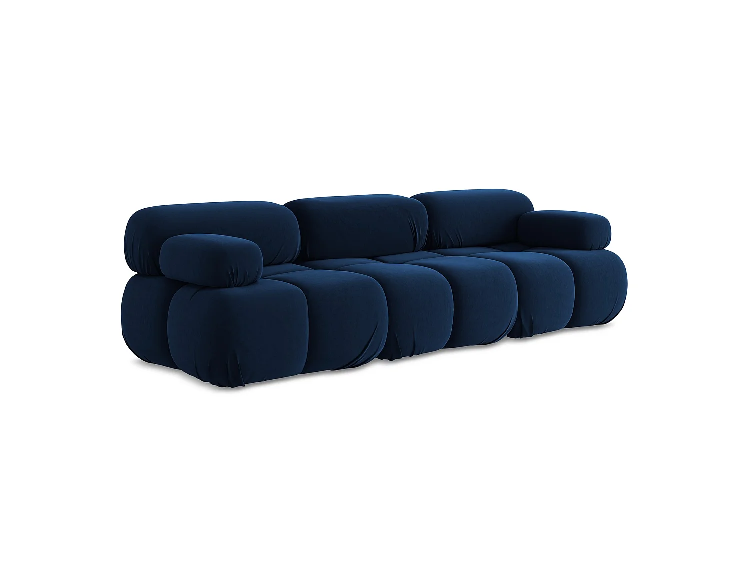 Modulares 3-Sitzer Sofa - - Samt - Königsblau - SANREMO