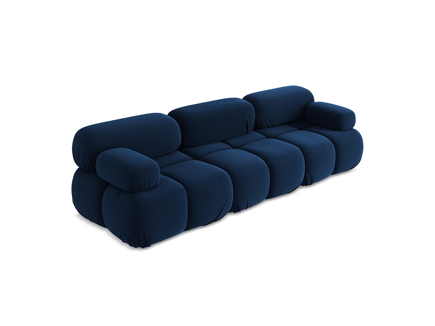 Modulares 3-Sitzer Sofa - - Samt - Königsblau - SANREMO