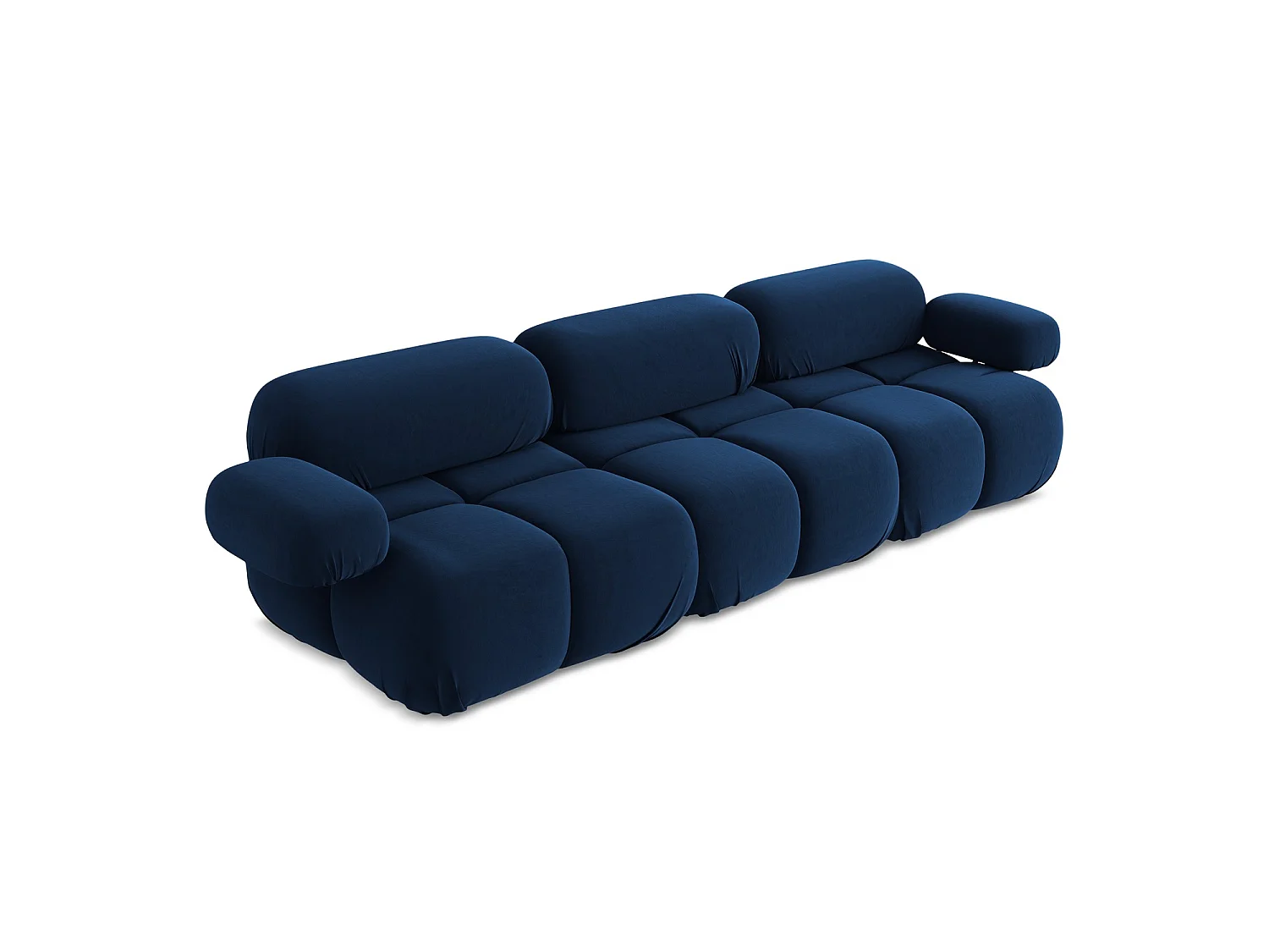 Modulares 3-Sitzer Sofa - - Samt - Königsblau - SANREMO