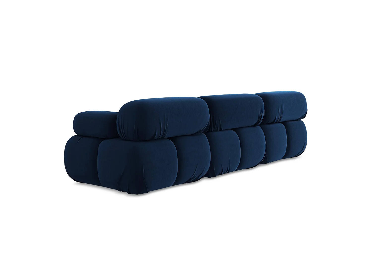 Modulares 3-Sitzer Sofa - - Samt - Königsblau - SANREMO