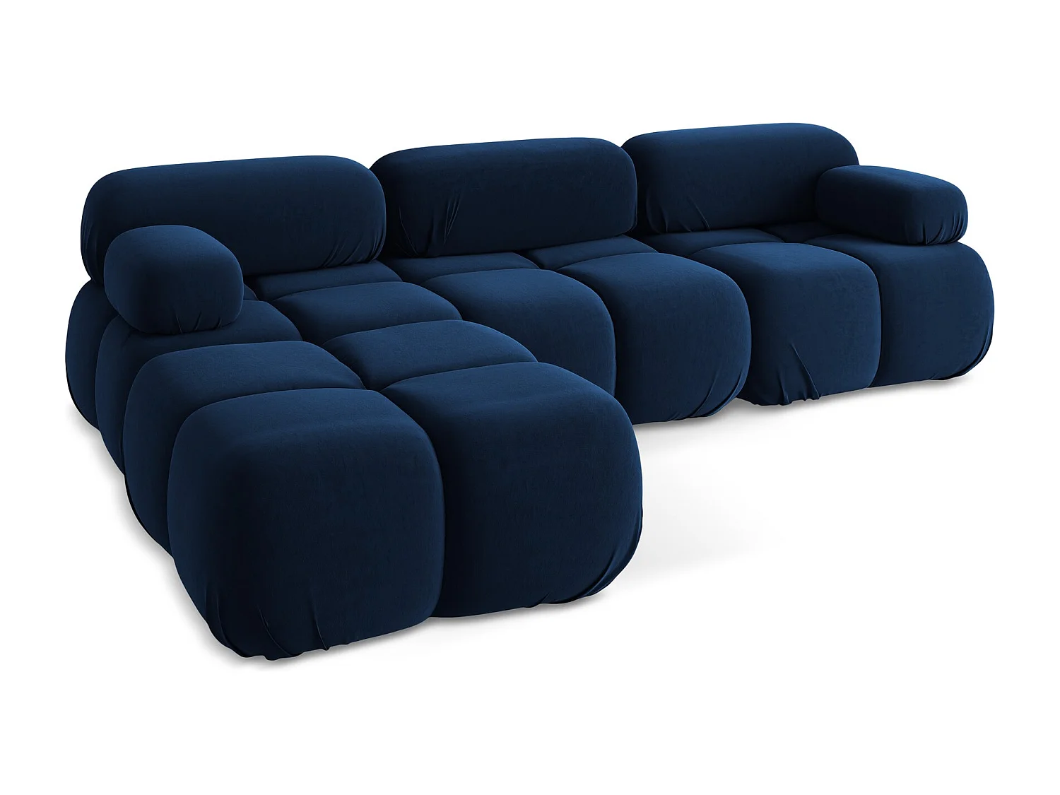 Modulares Ecksofa Beidseitig - Reversibel - Samt - Königsblau - LOKUA