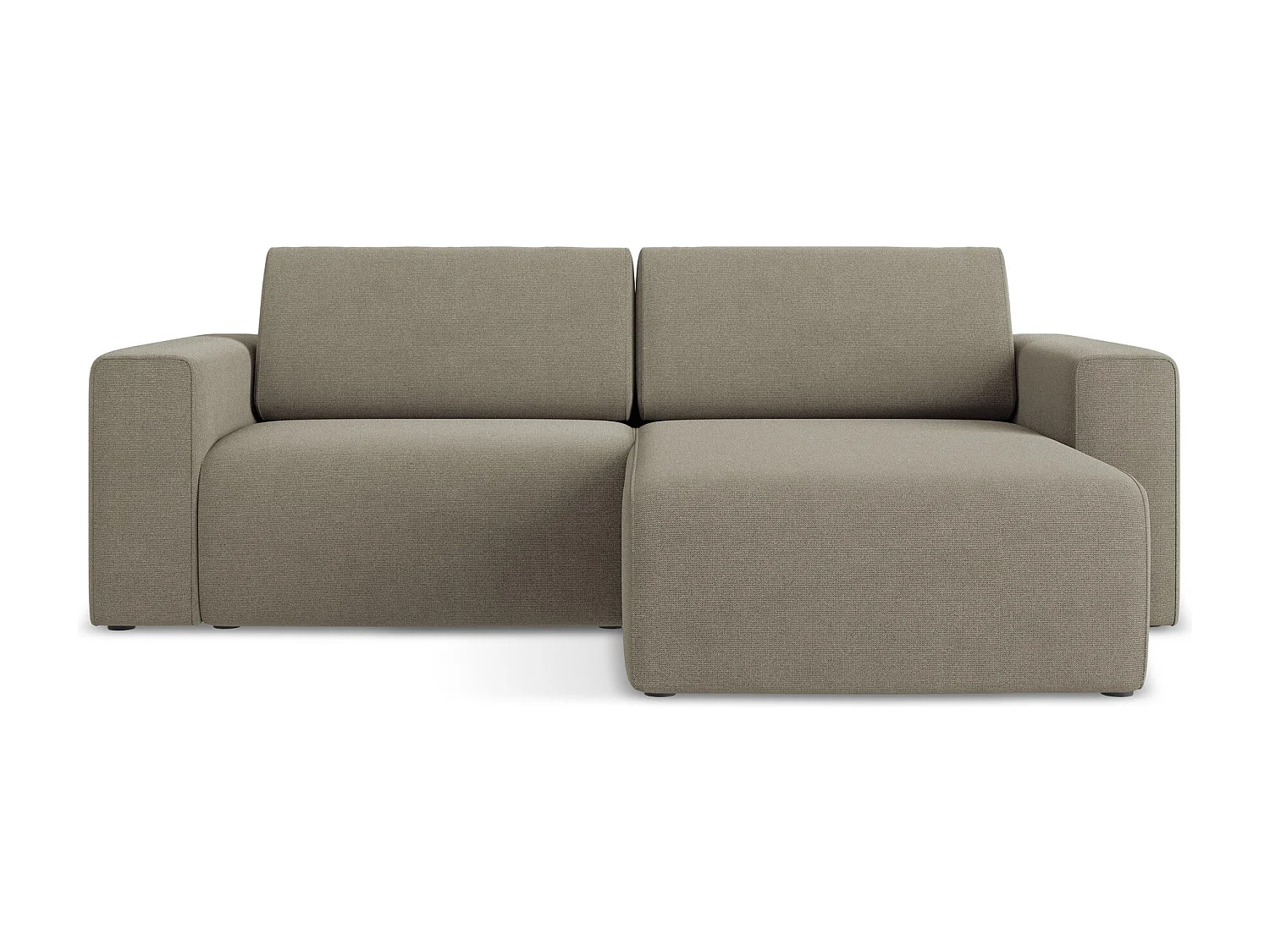 Modulaire hoekbank rechts van donkerbeige textuurstof - KALEA