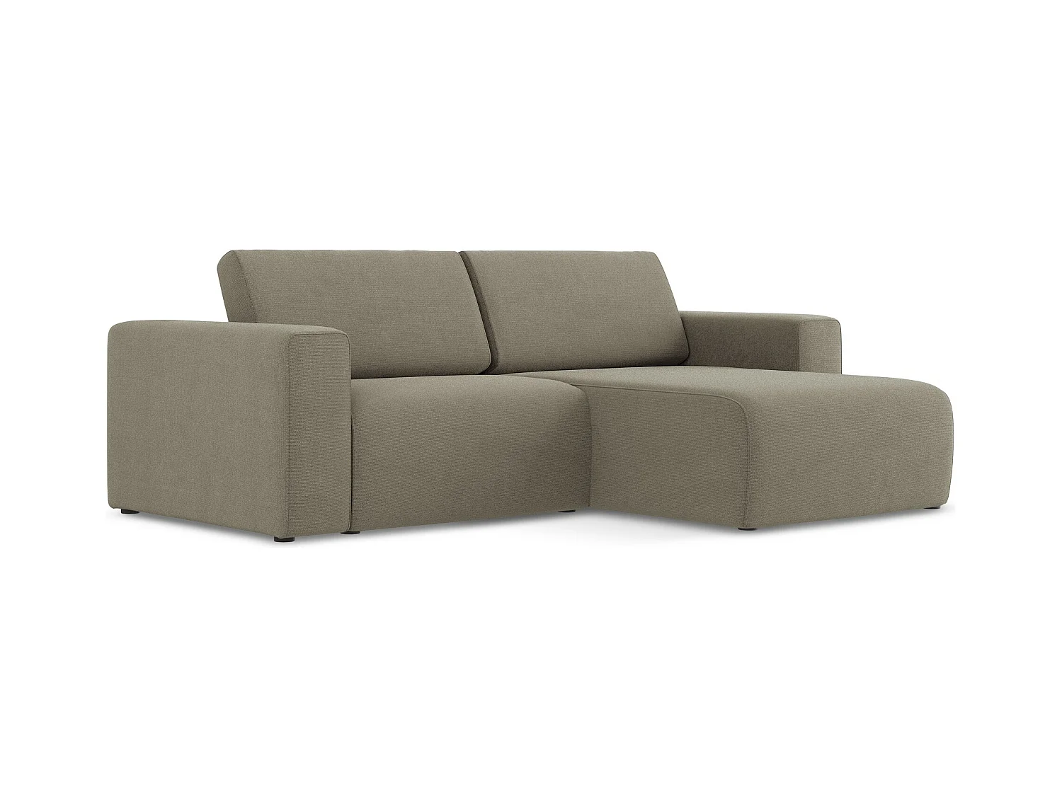 3-Sitzer Modulares Ecksofa - Ecke Rechts - Strukturstoff - Dunkelbeige - KALEA