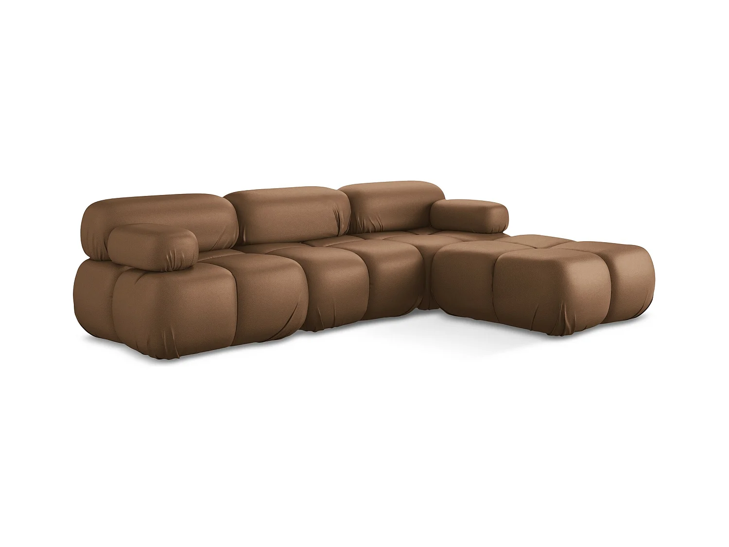 Canapé d'angle modulaire reversible en Cuir artificiel - chocolat - LOKUA