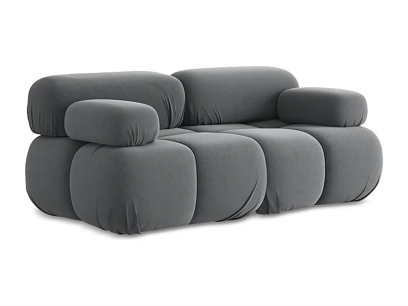 2-Sitzer Sofa - - Samt - Stahl - LOKUA
