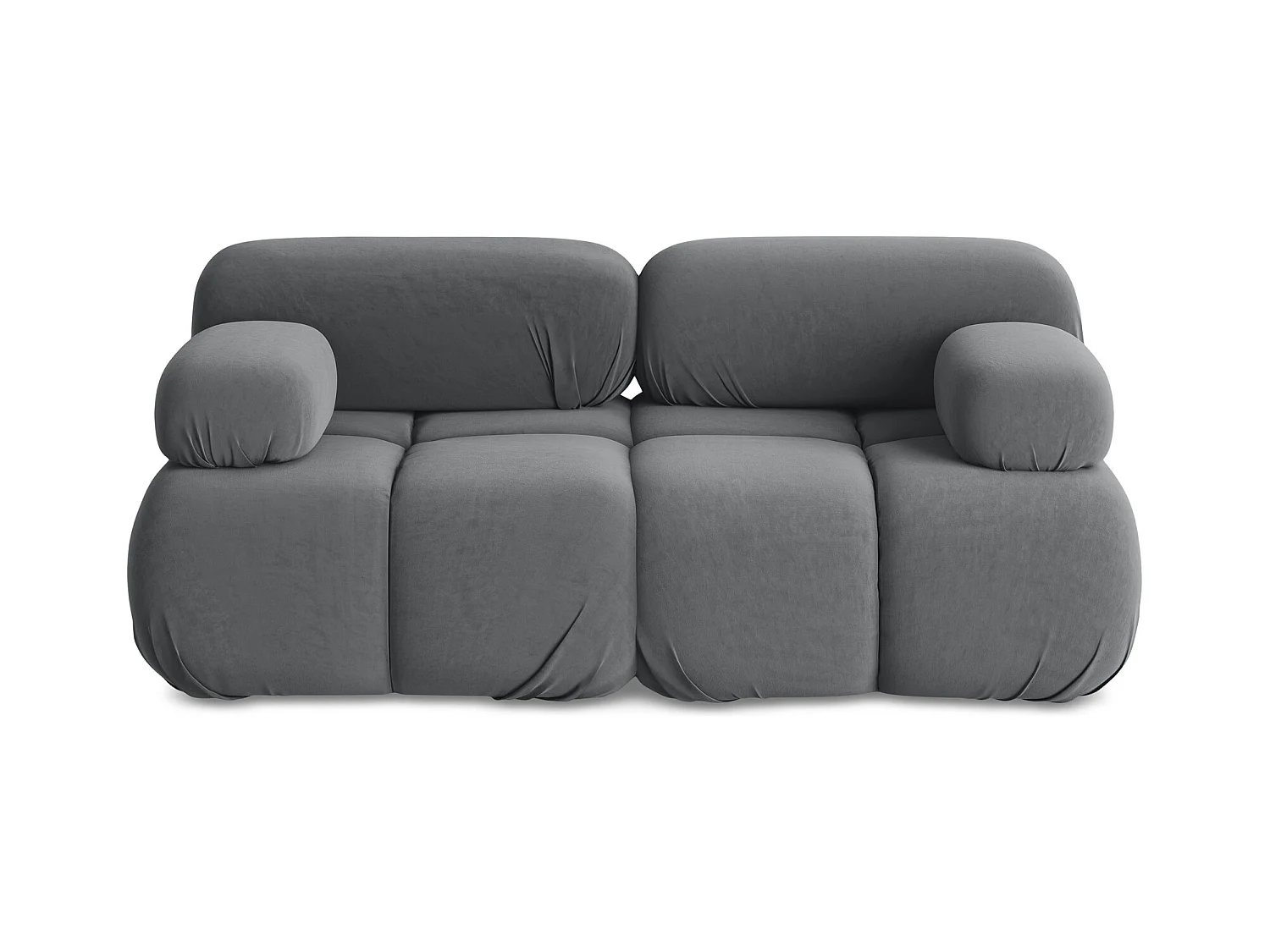 Canapé modulable 2 places en Samt - acier - LOKUA