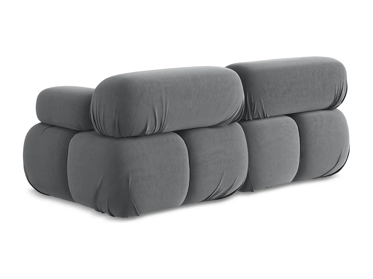 Canapé modulable 2 places en Samt - acier - LOKUA