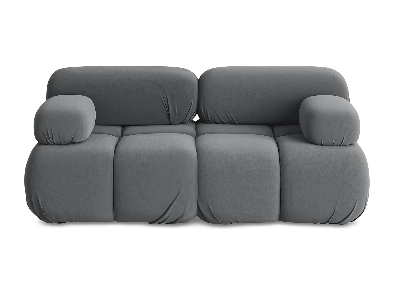 Canapé modulable 2 places en Samt - acier - LOKUA