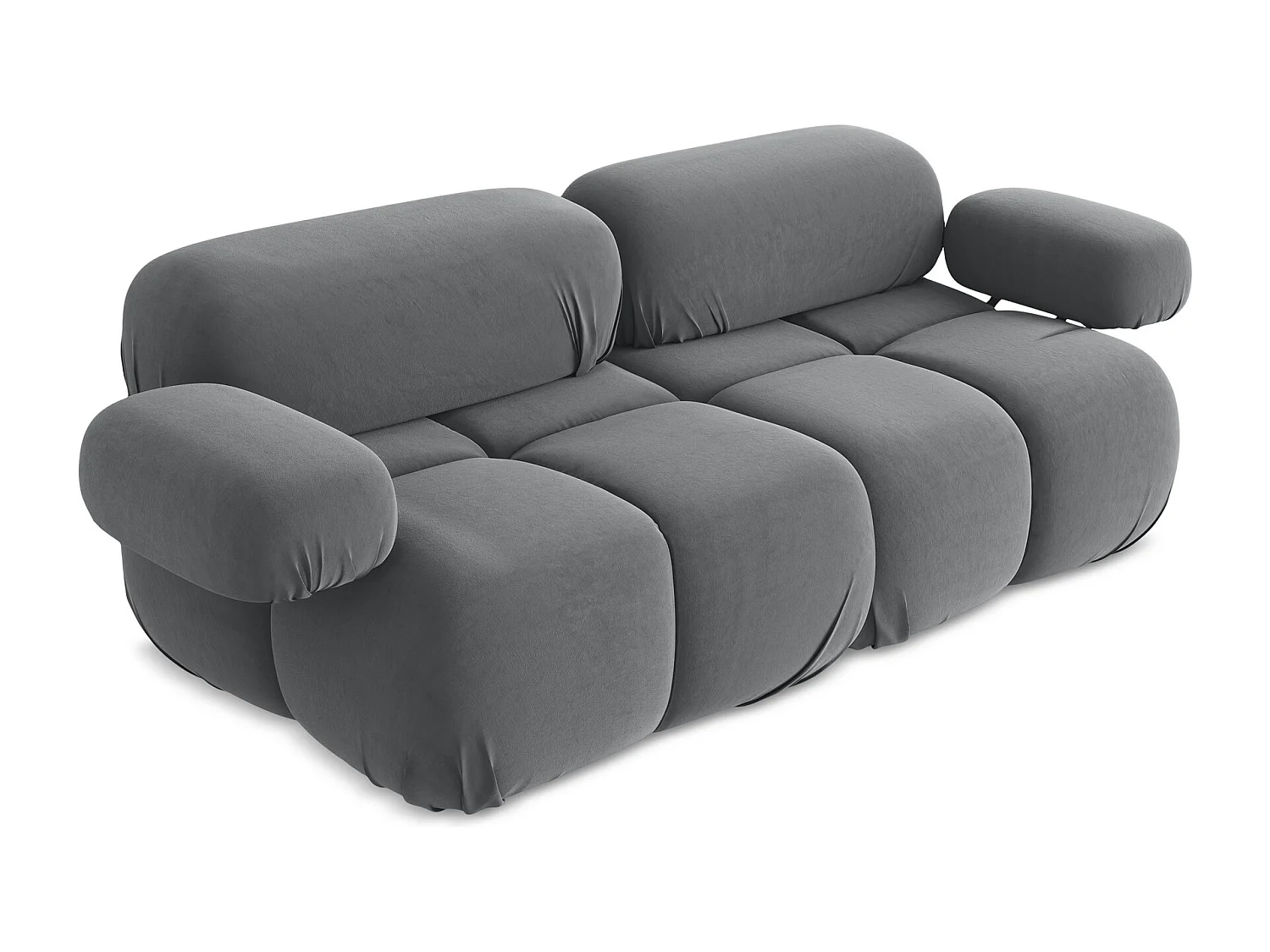 Canapé modulable 2 places en Samt - acier - LOKUA