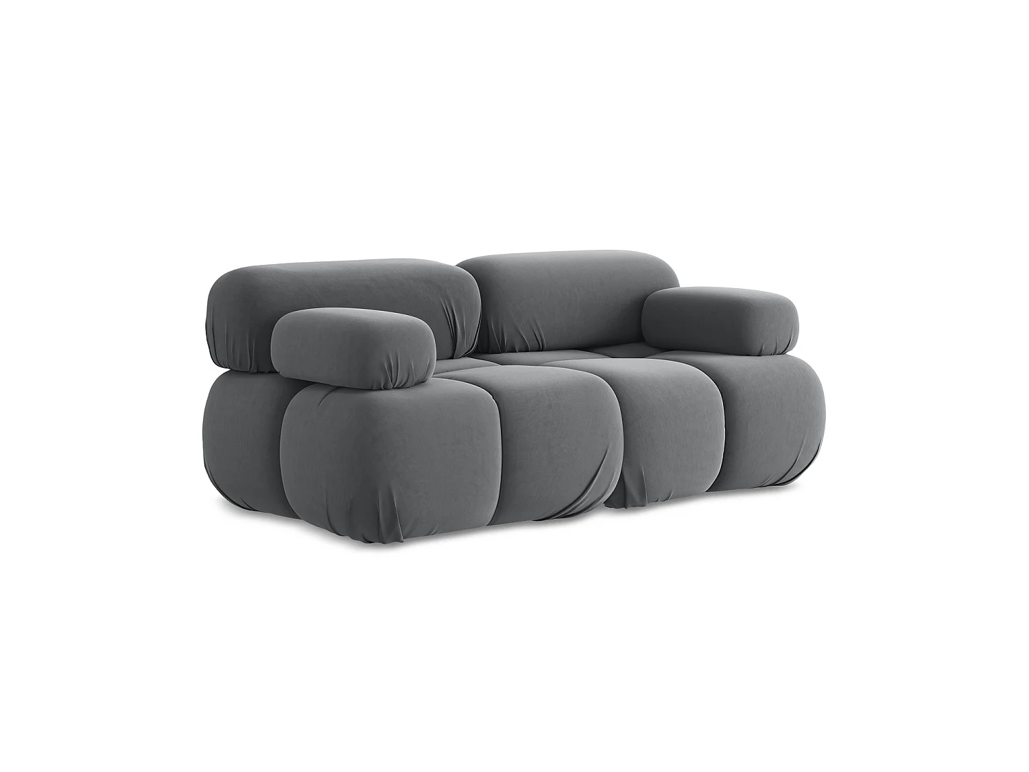Modułowa sofa 2-osobowa - z tkaniny welwetowej - stalowy - SANREMO