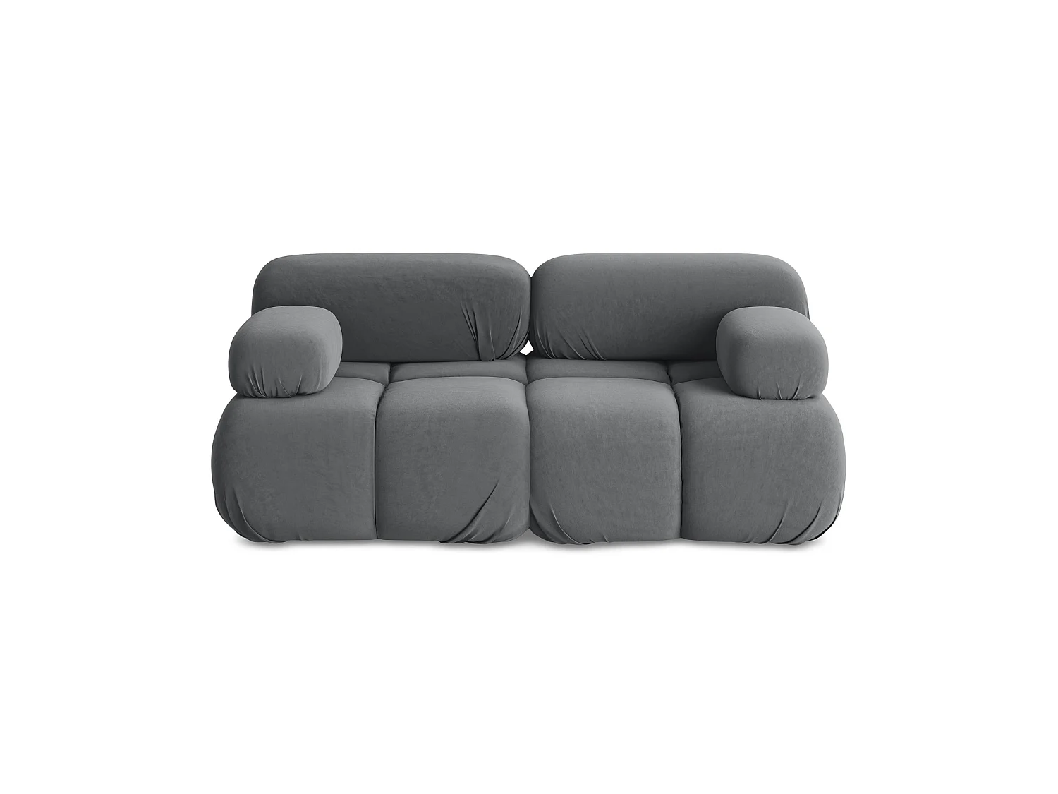 Modułowa sofa 2-osobowa - z tkaniny welwetowej - stalowy - SANREMO