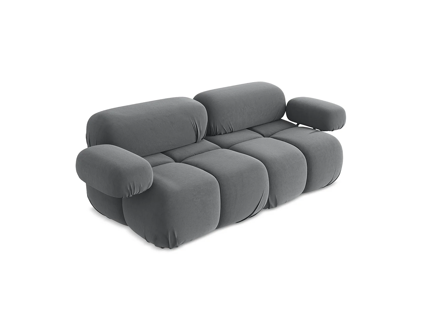 Modułowa sofa 2-osobowa - z tkaniny welwetowej - stalowy - SANREMO