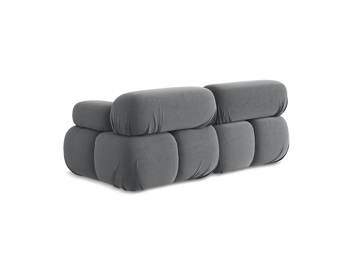 Modułowa sofa 2-osobowa - z tkaniny welwetowej - stalowy - SANREMO