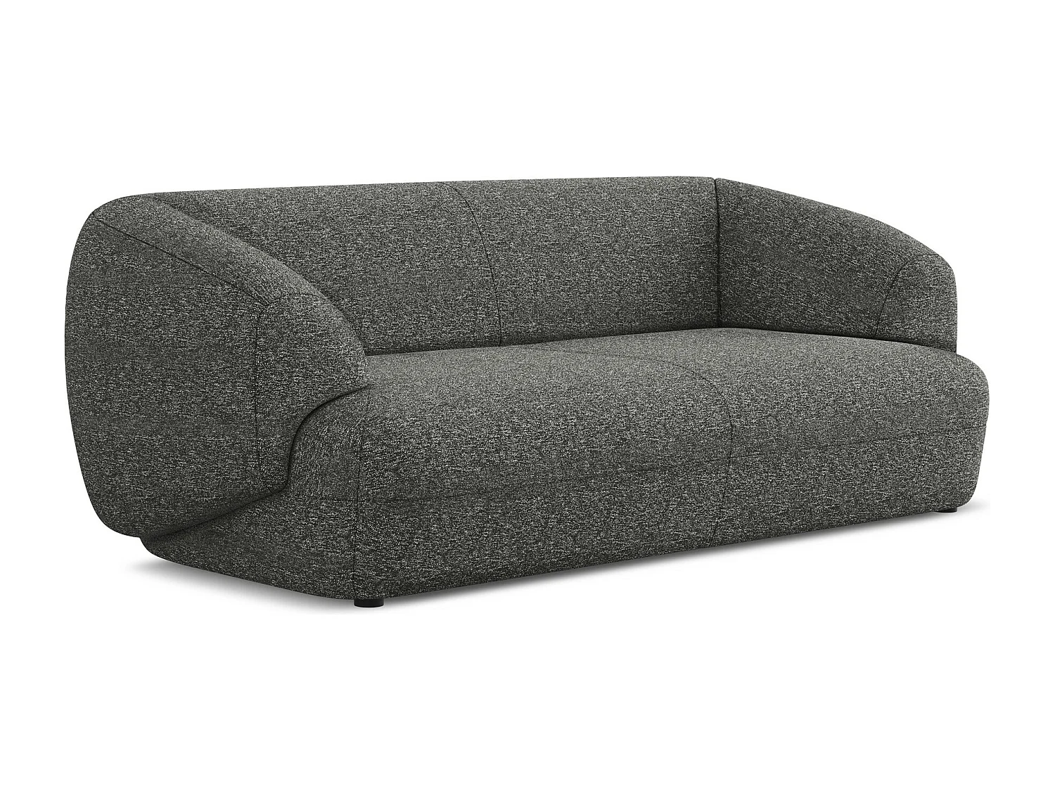 Canapé 3 places en Strukturstoff - gris foncé - MOANA