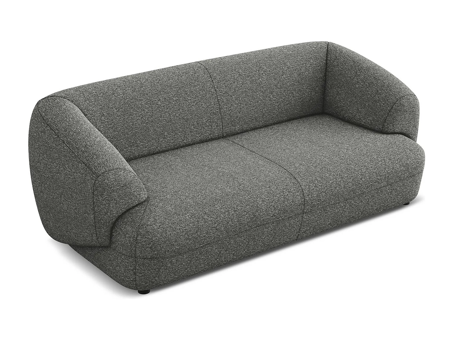 Canapé 3 places en Strukturstoff - gris foncé - MOANA