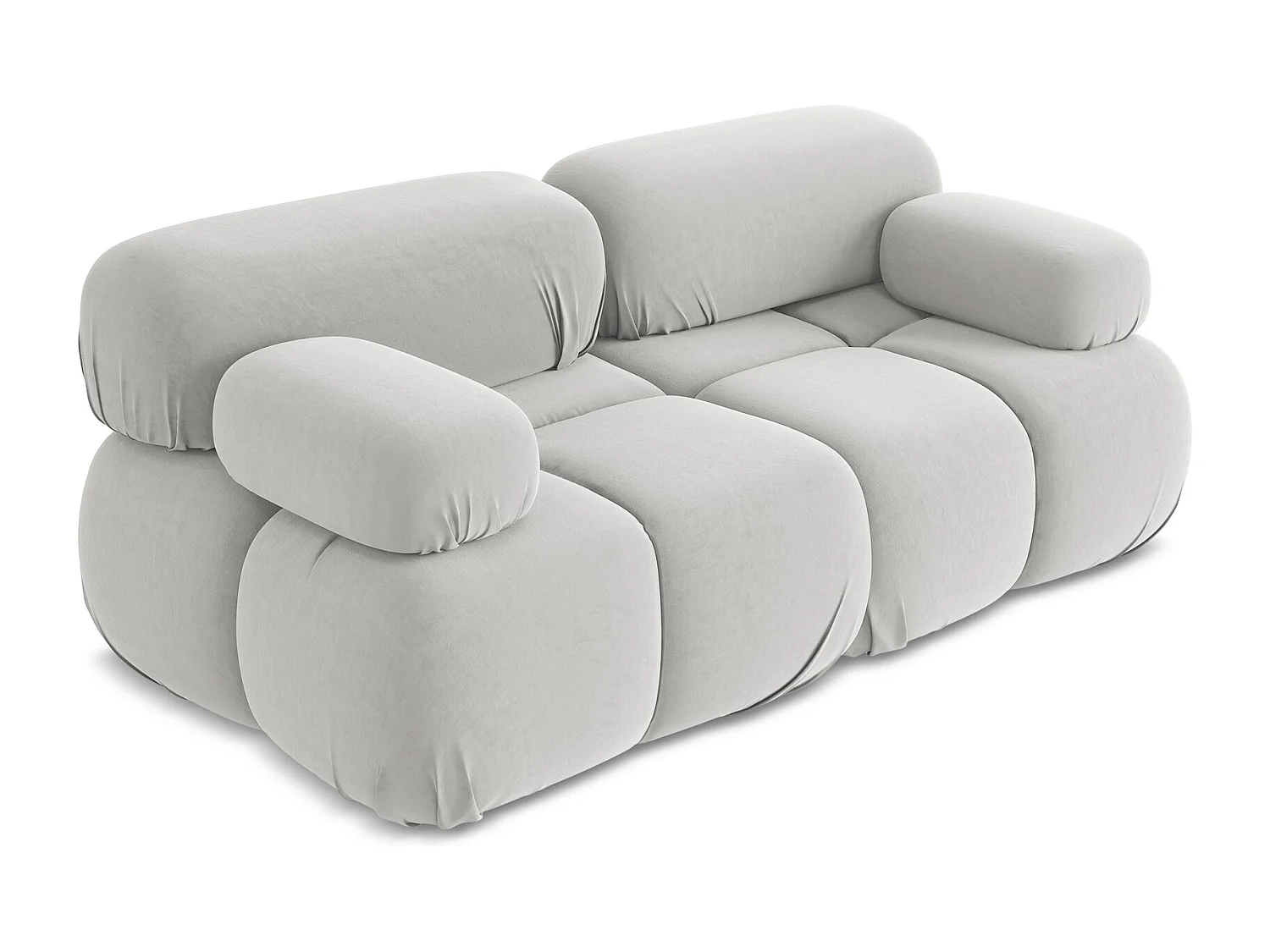 Canapé modulable 2 places en Samt - argent - LOKUA