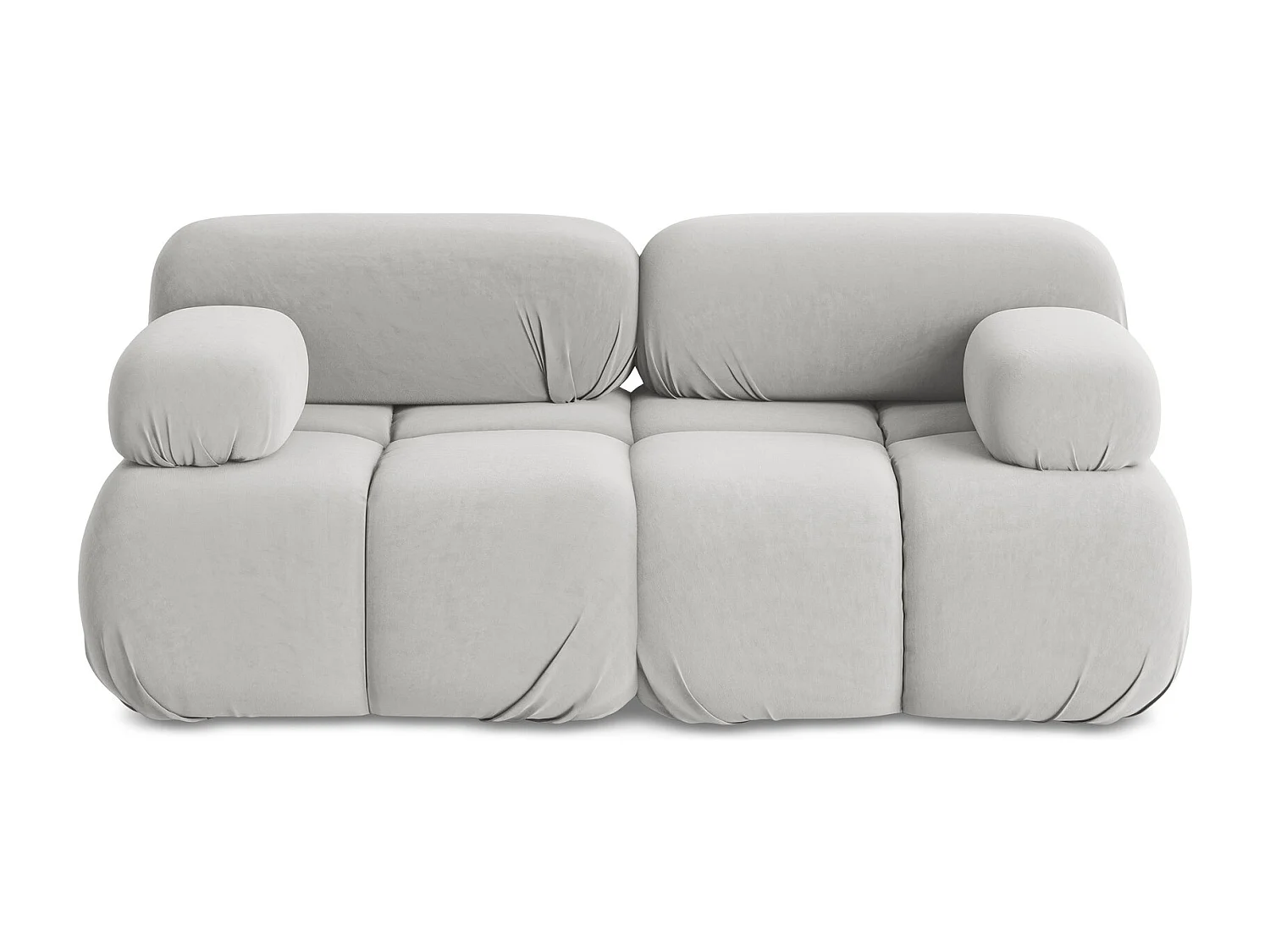 Canapé modulable 2 places en Samt - argent - LOKUA