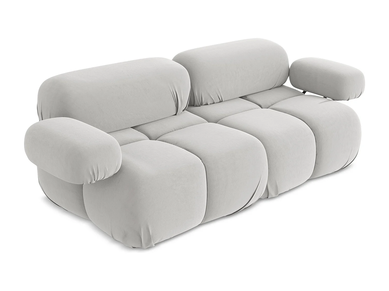 Canapé modulable 2 places en Samt - argent - LOKUA