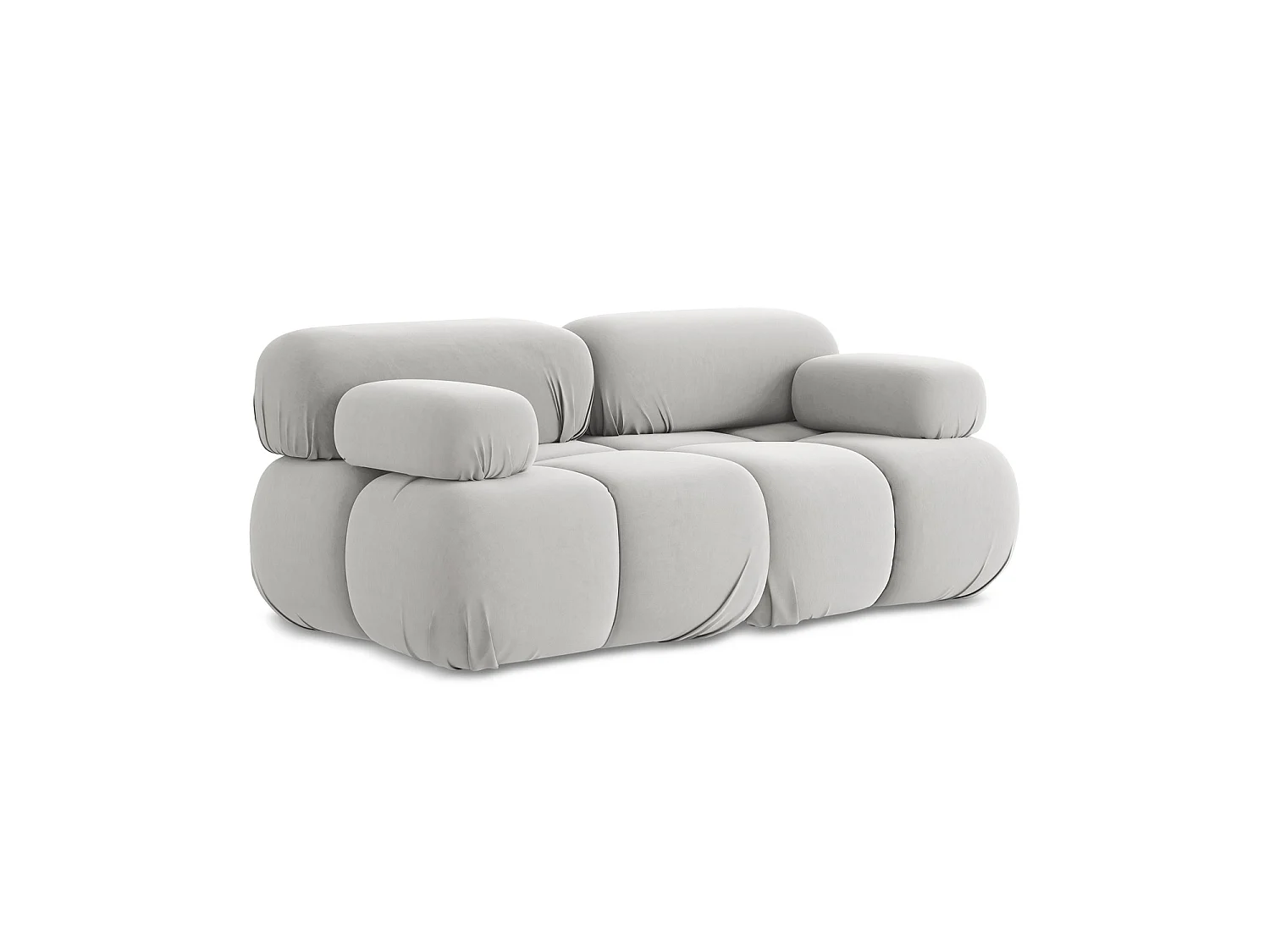 Modułowa sofa 2-osobowa - z tkaniny welwetowej - srebrny - SANREMO