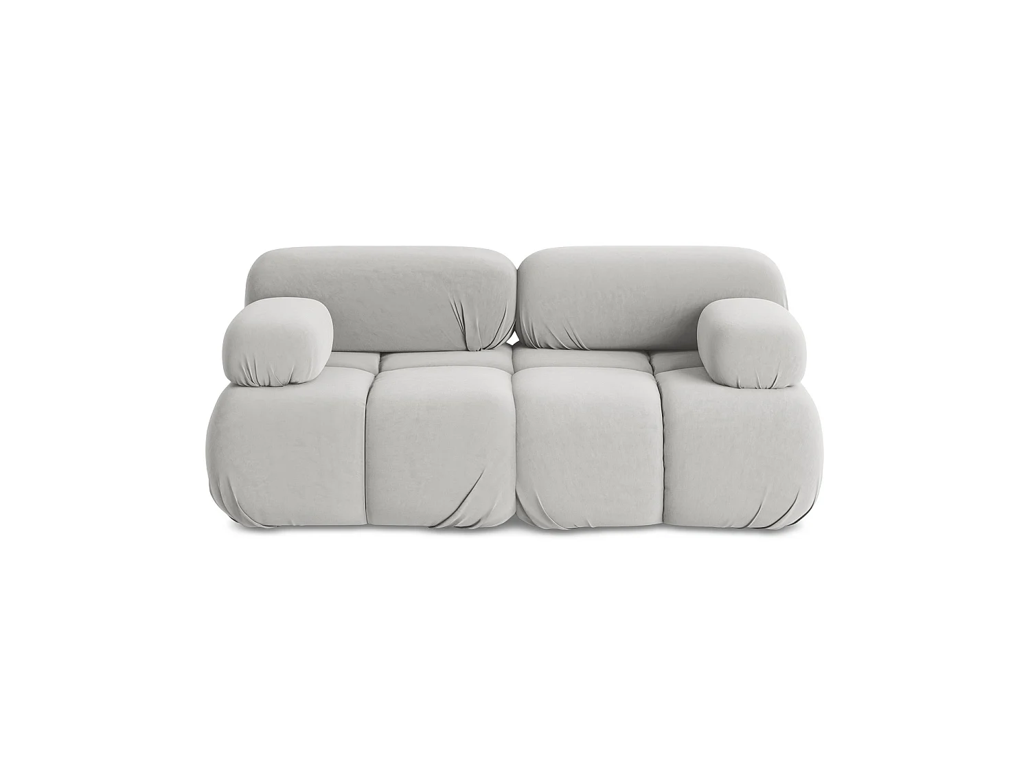 Modułowa sofa 2-osobowa - z tkaniny welwetowej - srebrny - SANREMO