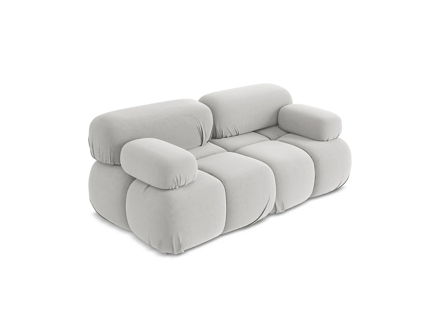 Modułowa sofa 2-osobowa - z tkaniny welwetowej - srebrny - SANREMO