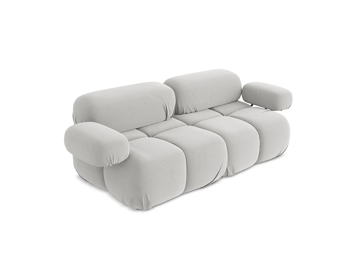 Modułowa sofa 2-osobowa - z tkaniny welwetowej - srebrny - SANREMO