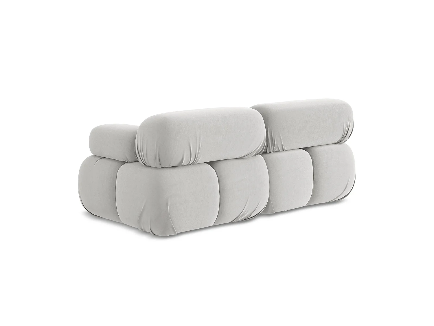 Modułowa sofa 2-osobowa - z tkaniny welwetowej - srebrny - SANREMO