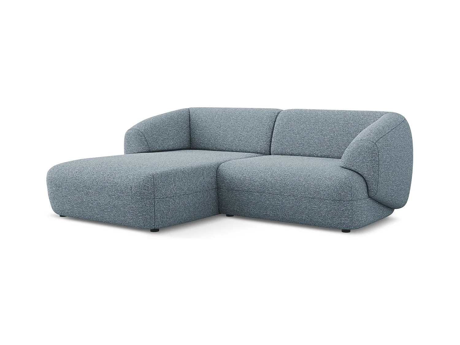 Canapé d'angle 2,5 places modulaire gauche en Strukturstoff - jeans - MOANA