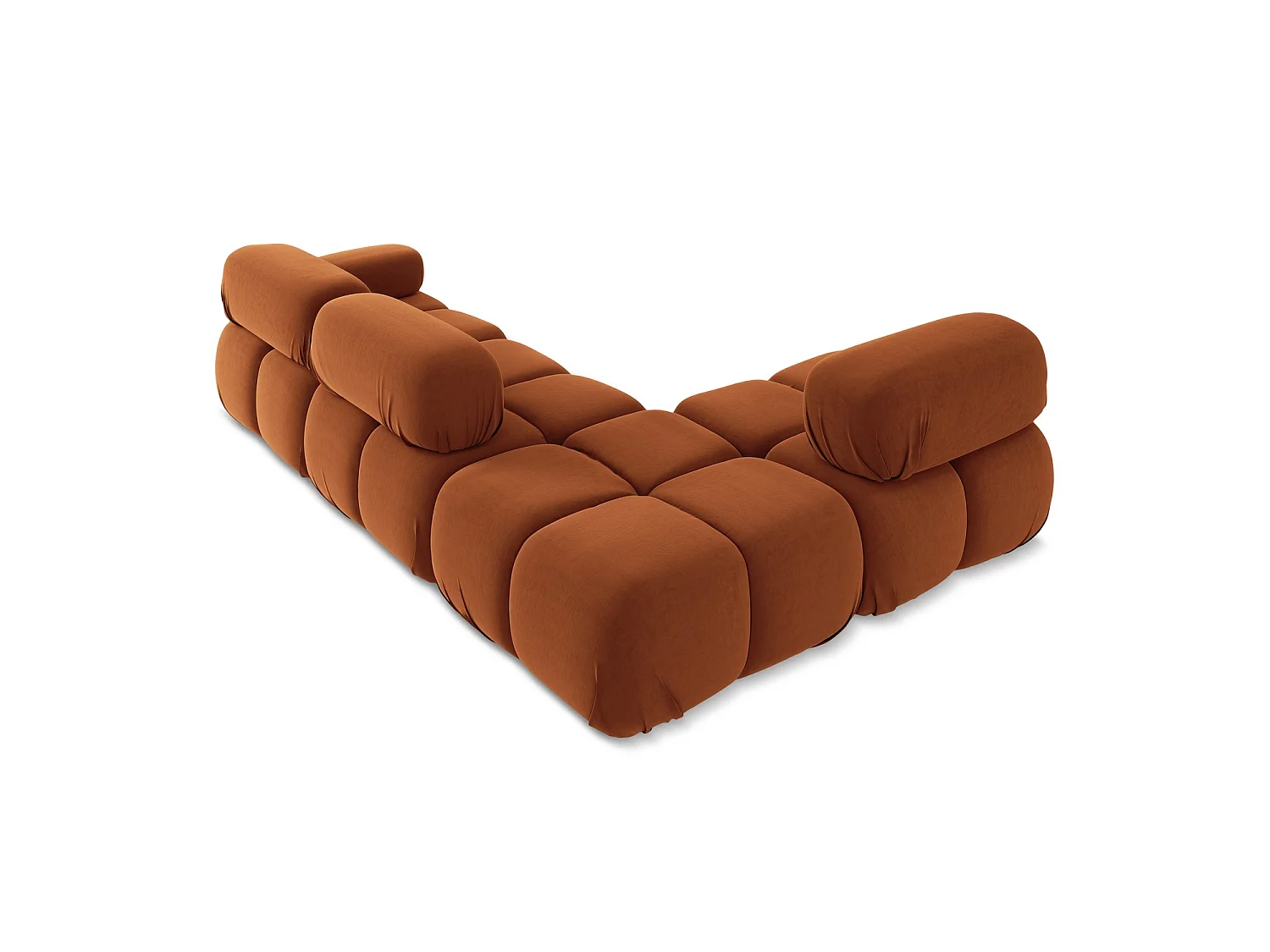 3-Sitzer Modulares Ecksofa - Ecke Links - Samt - Terrakotta - SANREMO