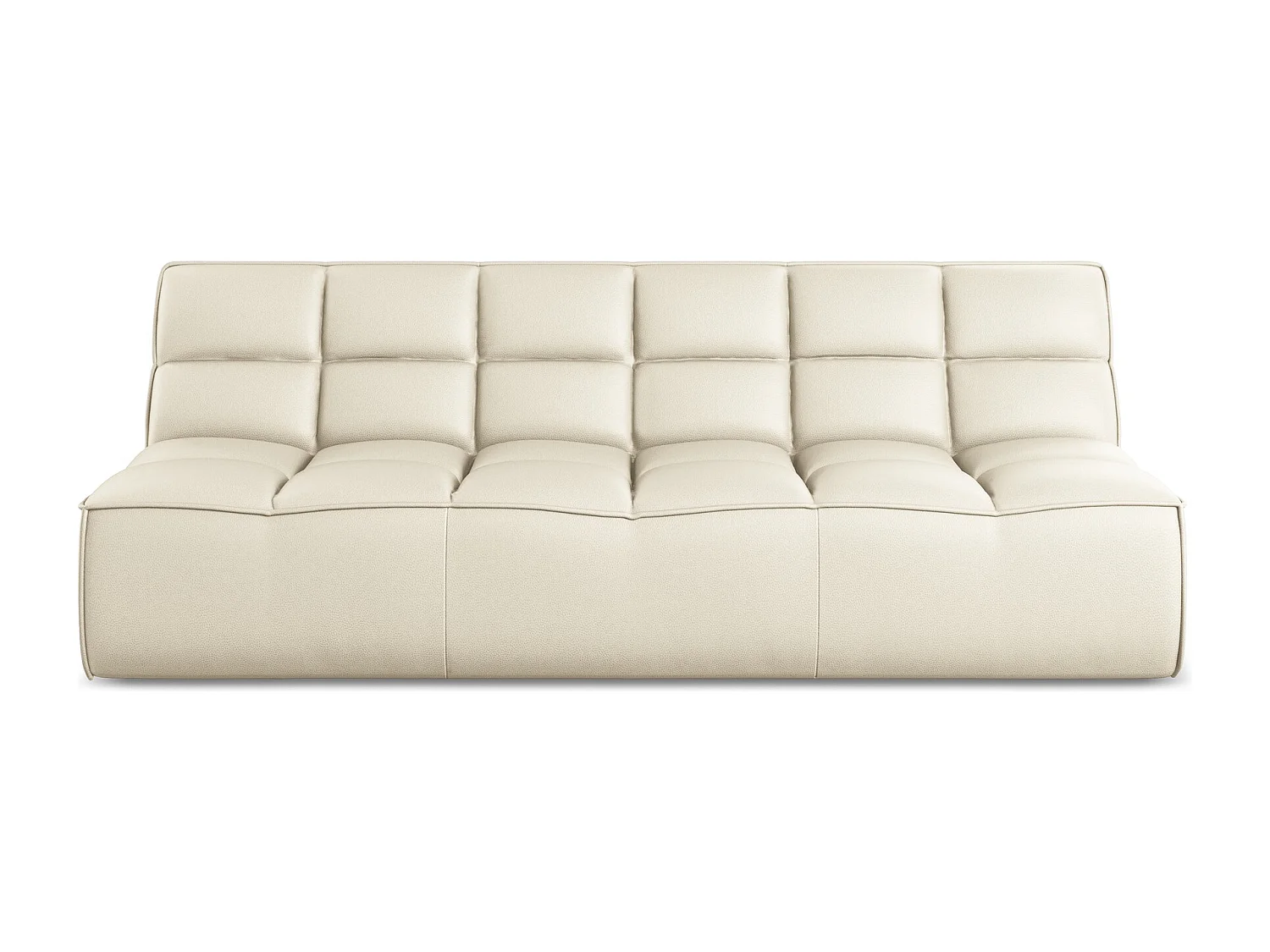 Canapé modulable 3 places en Cuir artificiel - beige clair - KALAI