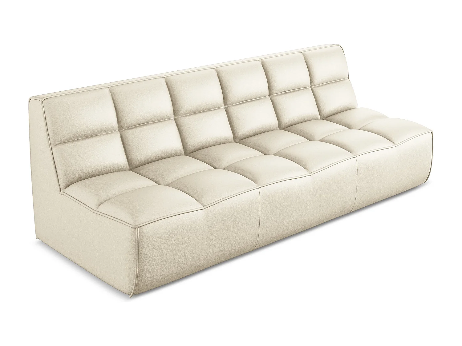 Canapé modulable 3 places en Cuir artificiel - beige clair - KALAI