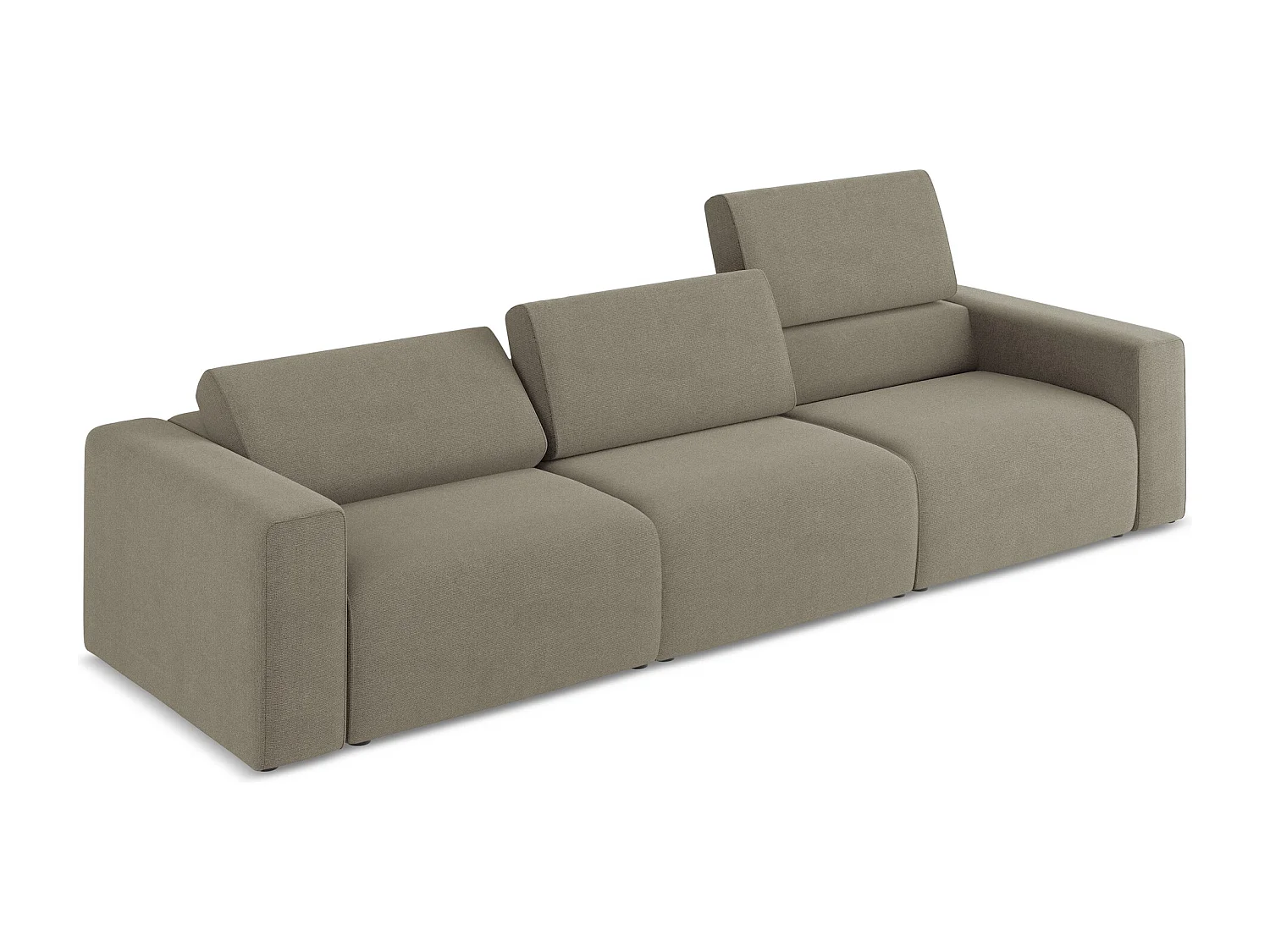 Canapé modulable 4 places - en Strukturstoff - beige foncé - KALEA
