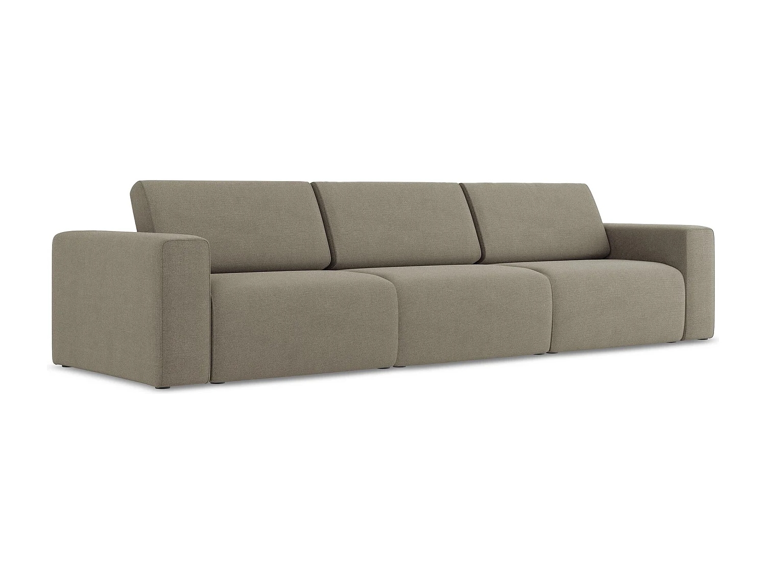 Canapé modulable 4 places - en Strukturstoff - beige foncé - KALEA