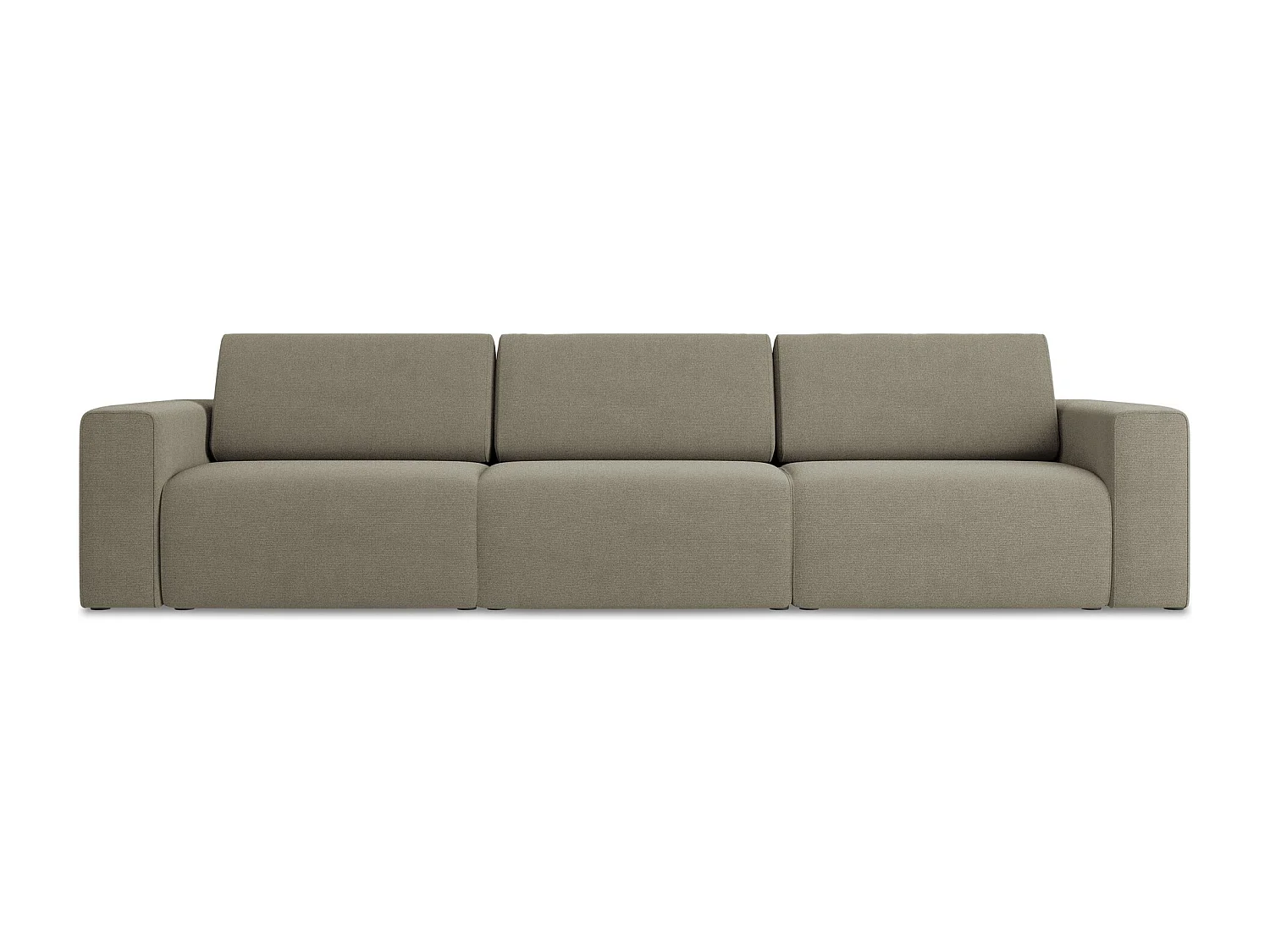 Canapé modulable 4 places - en Strukturstoff - beige foncé - KALEA