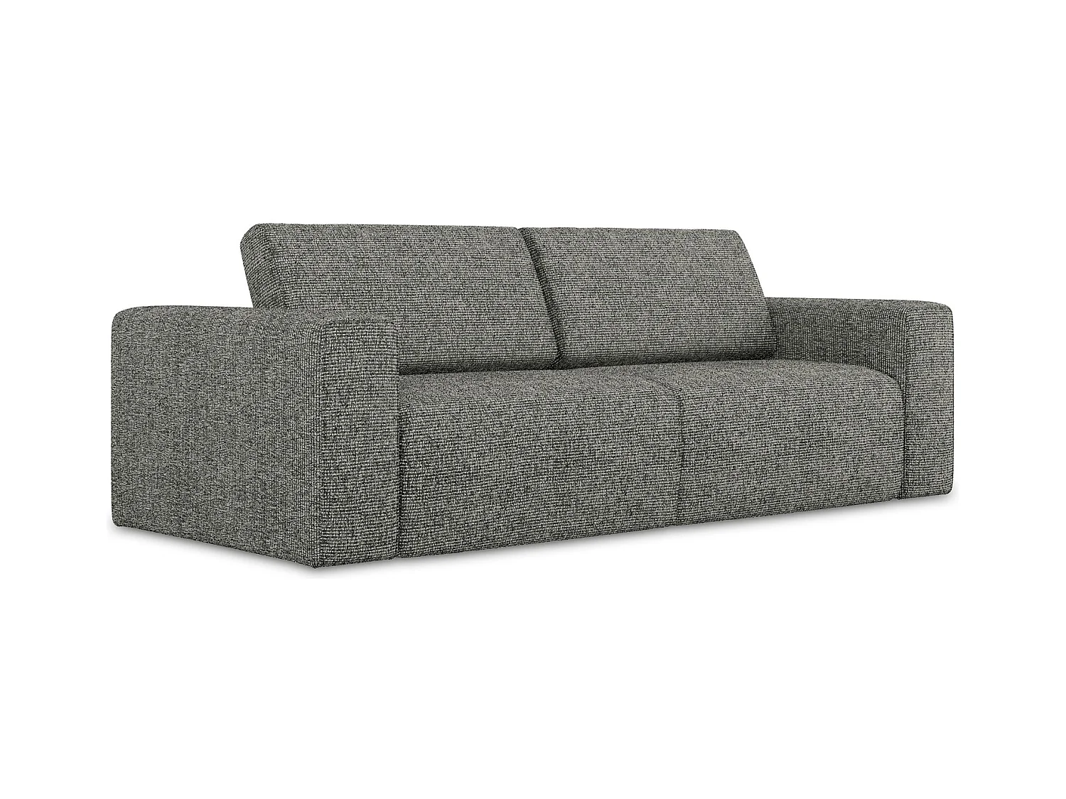 Modulares 3-Sitzer Sofa - - Strukturstoff - Stahl - KALEA
