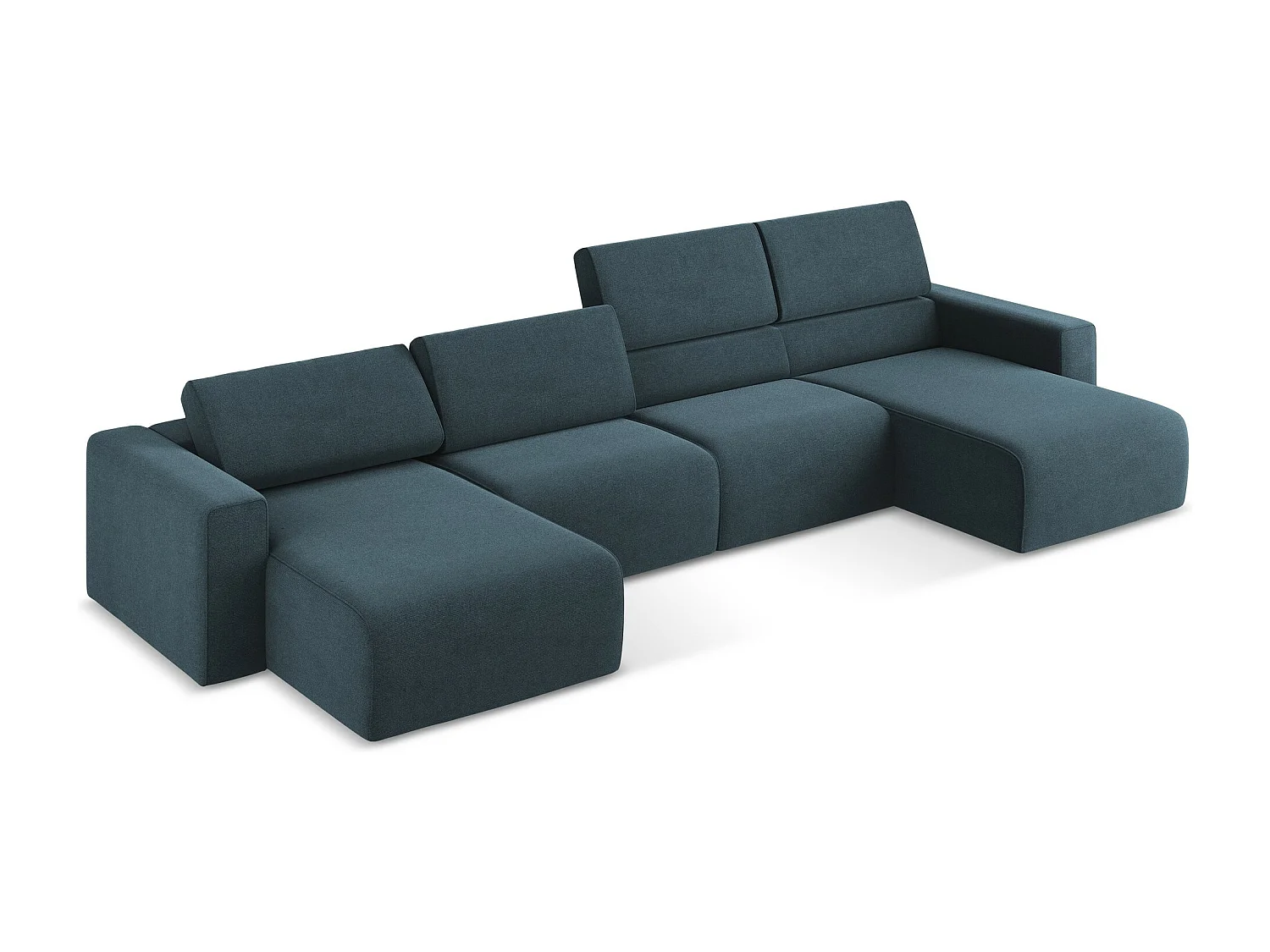 Canapé modulable panoramique - en Strukturstoff - jeans - KALEA