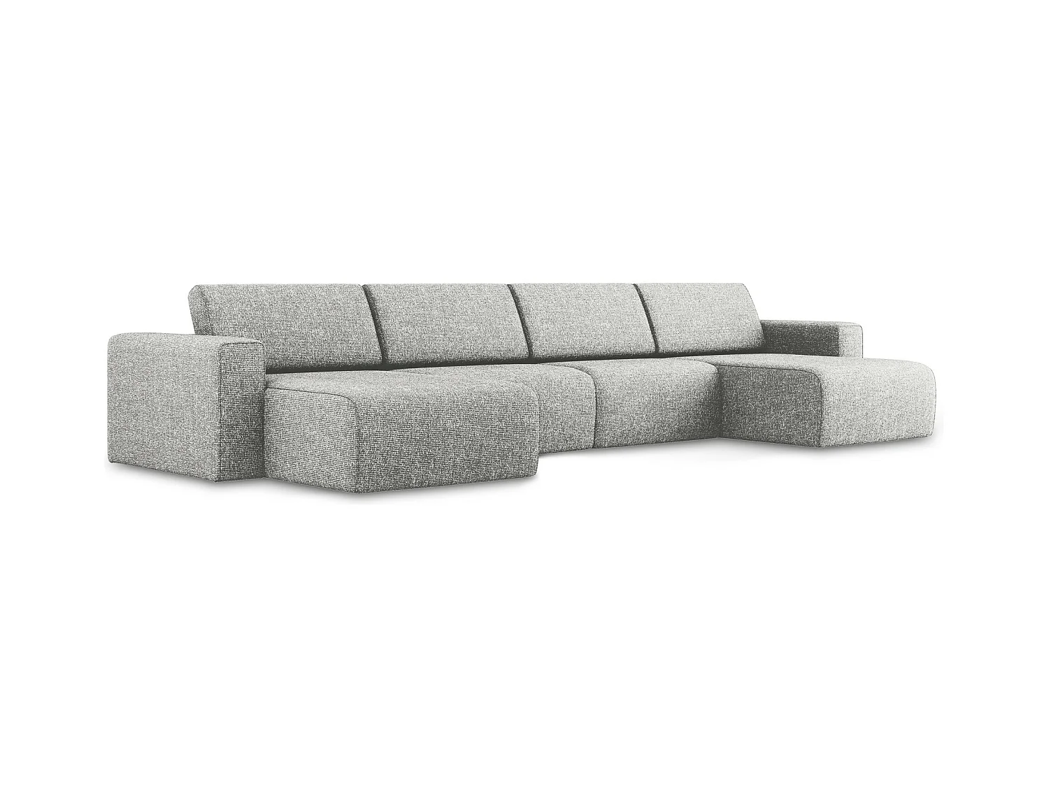 Modulares Wohnlandschaft - / - Strukturstoff - Silber - KALEA