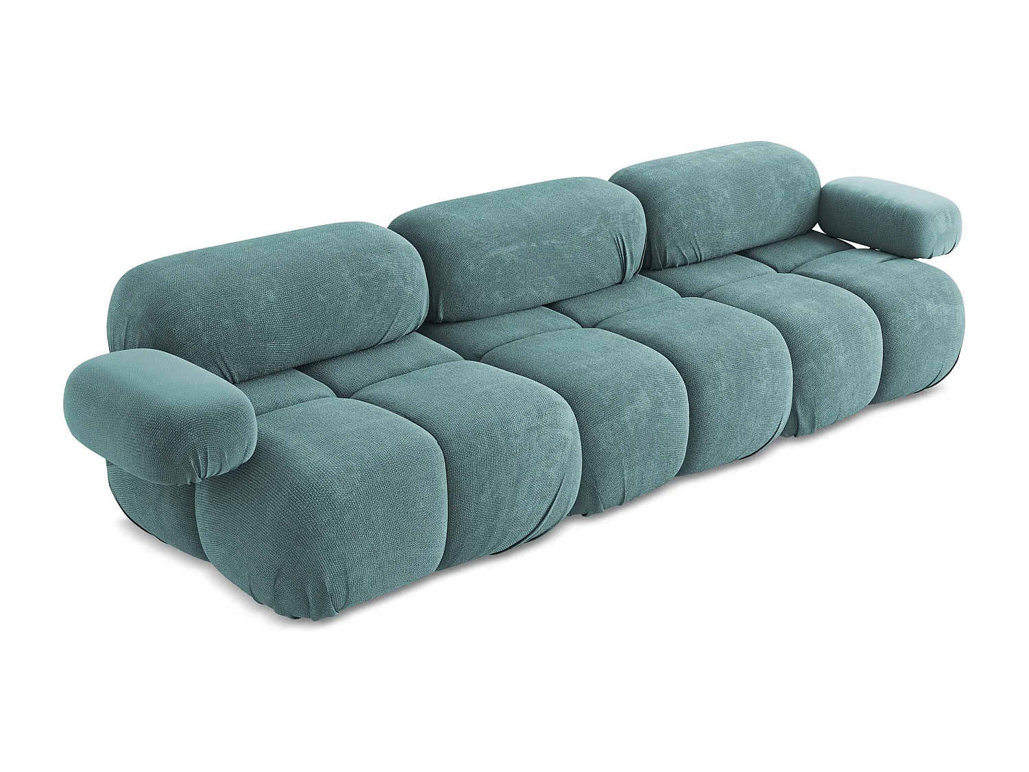 Driezits modulaire bank van jeans chenille stof - LOKUA