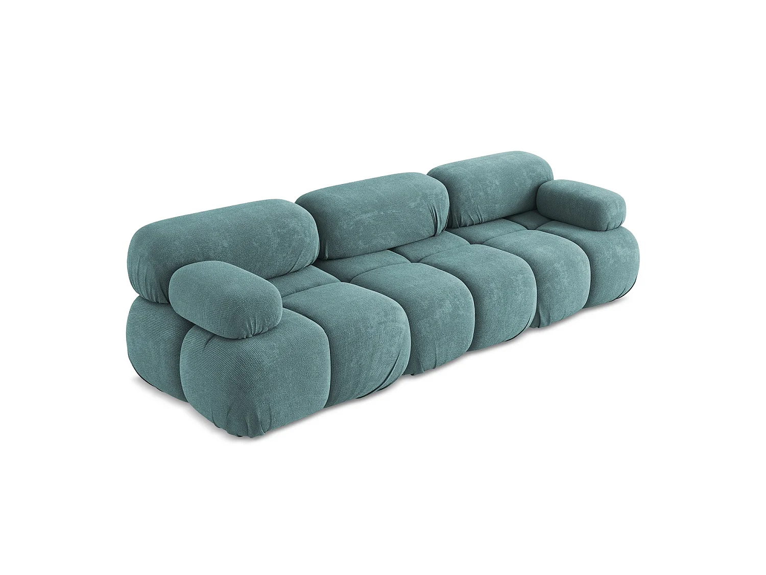 Canapé modulable 3 places en tissu chenille - jeans - SANREMO