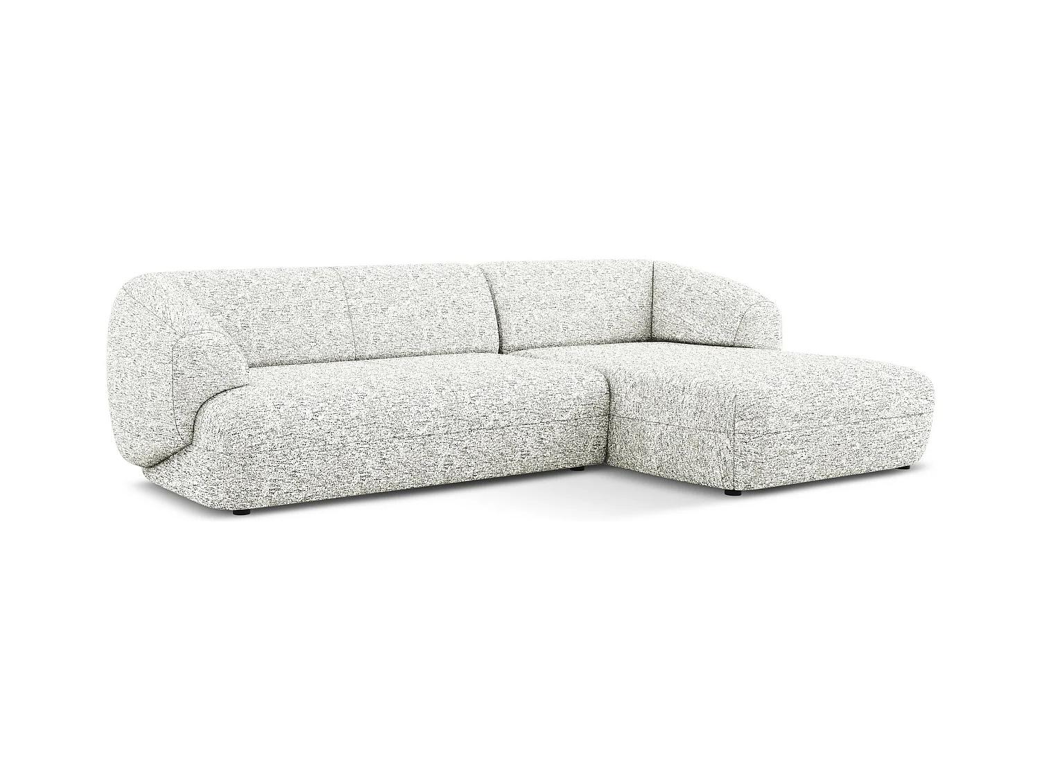 Canapé d'angle 3 places modulaire droit en Strukturstoff - blanc - MOANA