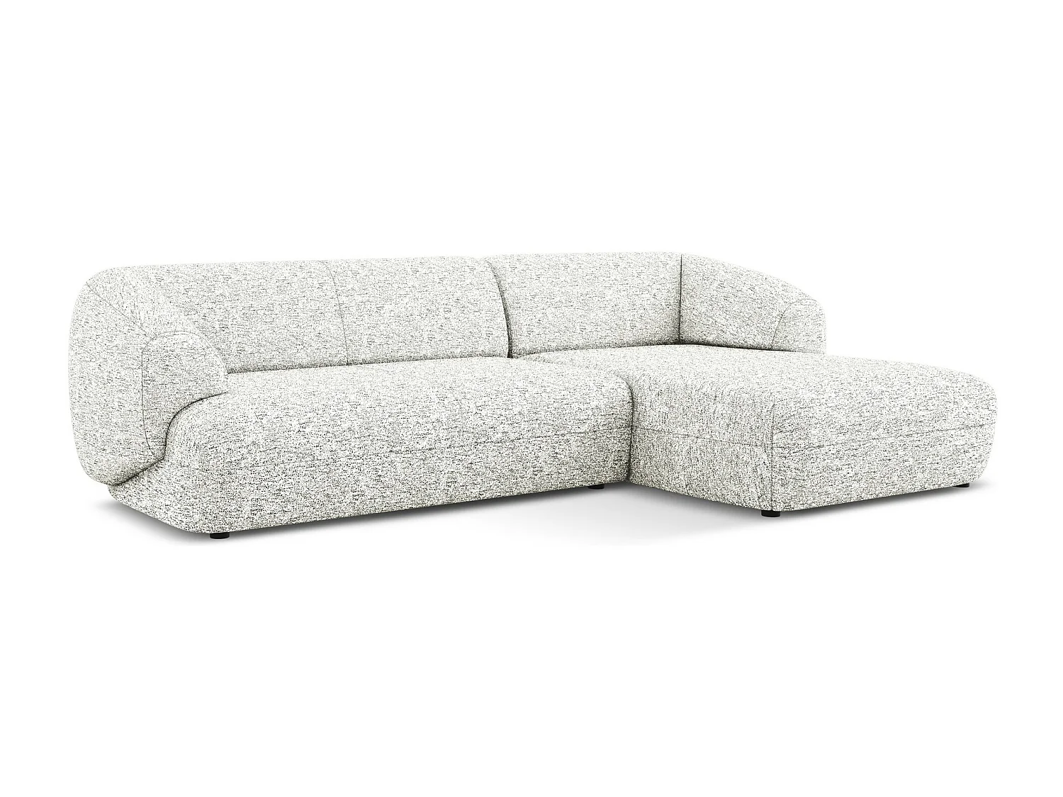 Modulaire hoekbank M rechts van wit textuurstof - MOANA