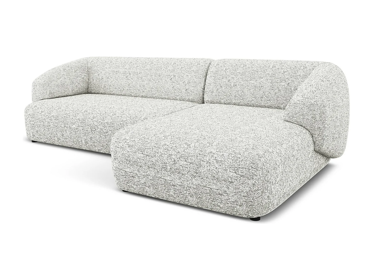 Modulaire hoekbank M rechts van wit textuurstof - MOANA