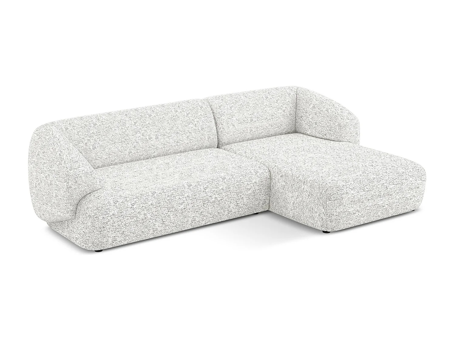 Modulaire hoekbank M rechts van wit textuurstof - MOANA