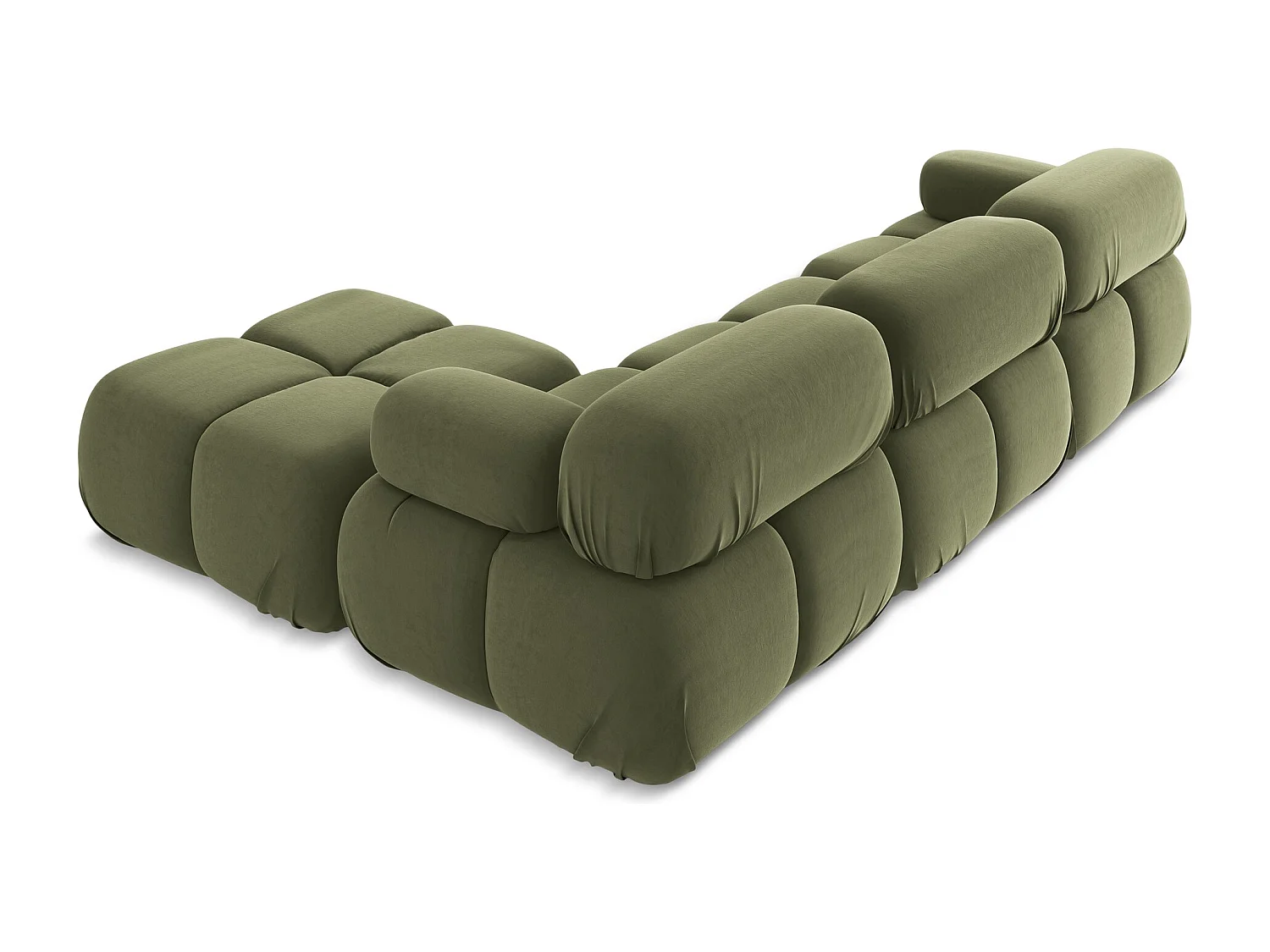 Modulares Ecksofa Beidseitig - Reversibel - Samt - Olive - LOKUA