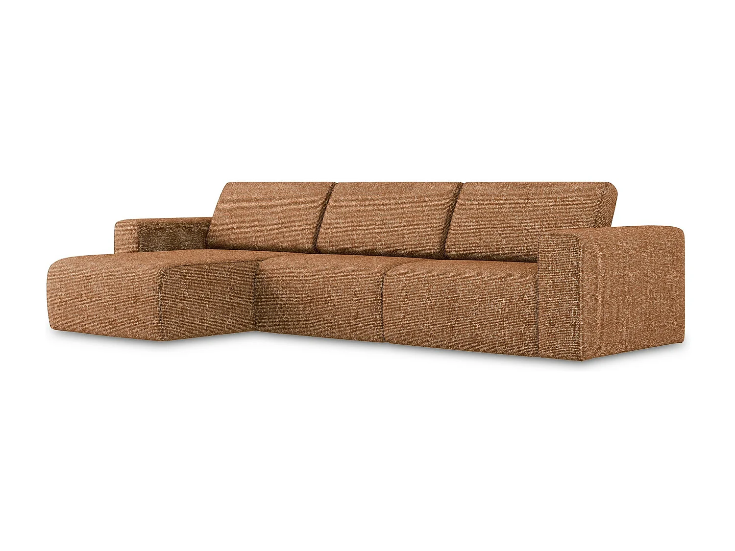 Canapé modulable d’angle M gauche en Strukturstoff - terre cuite - KALEA