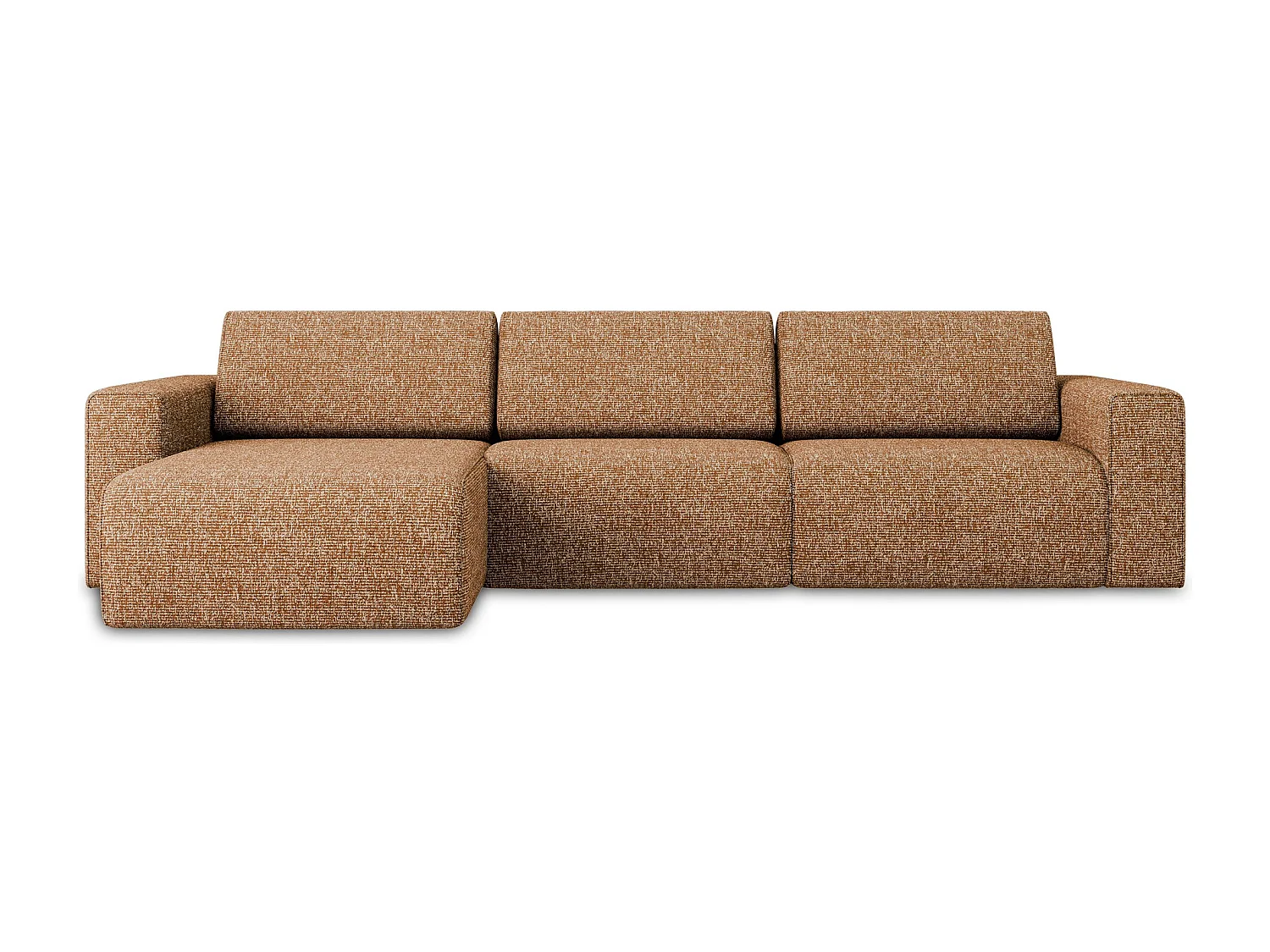 Canapé modulable d’angle M gauche en Strukturstoff - terre cuite - KALEA