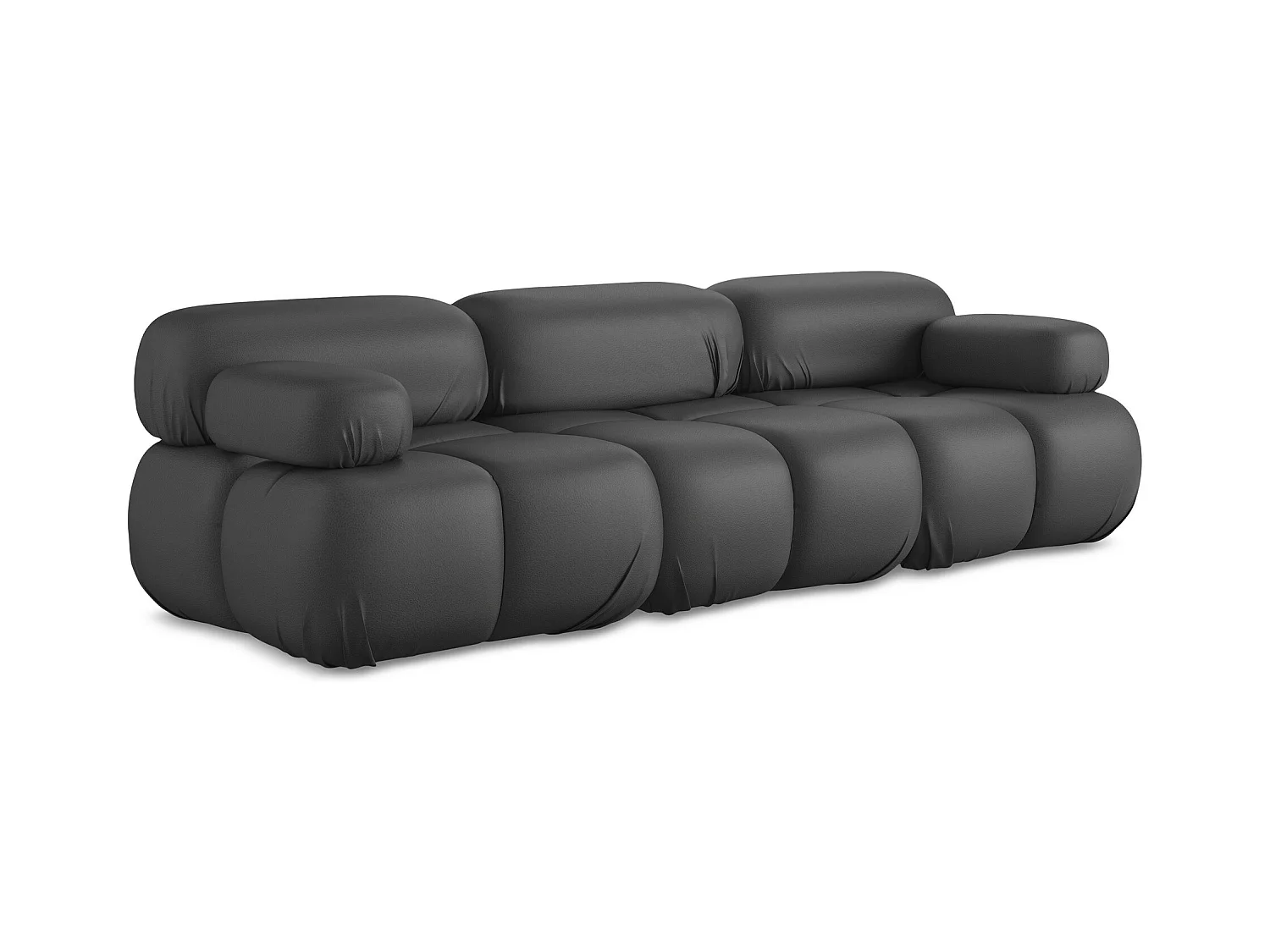 Canapé modulable 3 places en Cuir artificiel - gris - LOKUA