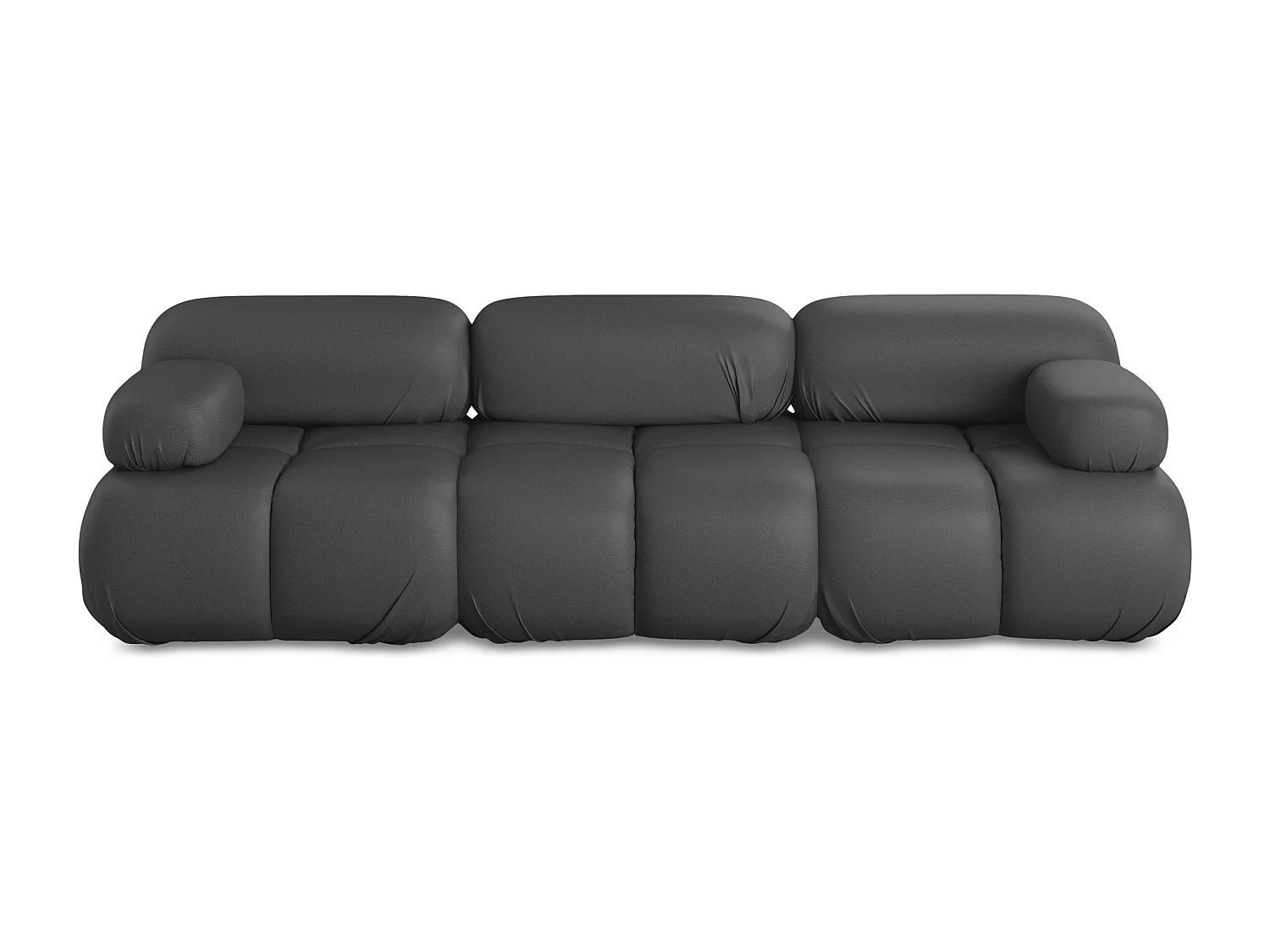 Canapé modulable 3 places en Cuir artificiel - gris - LOKUA