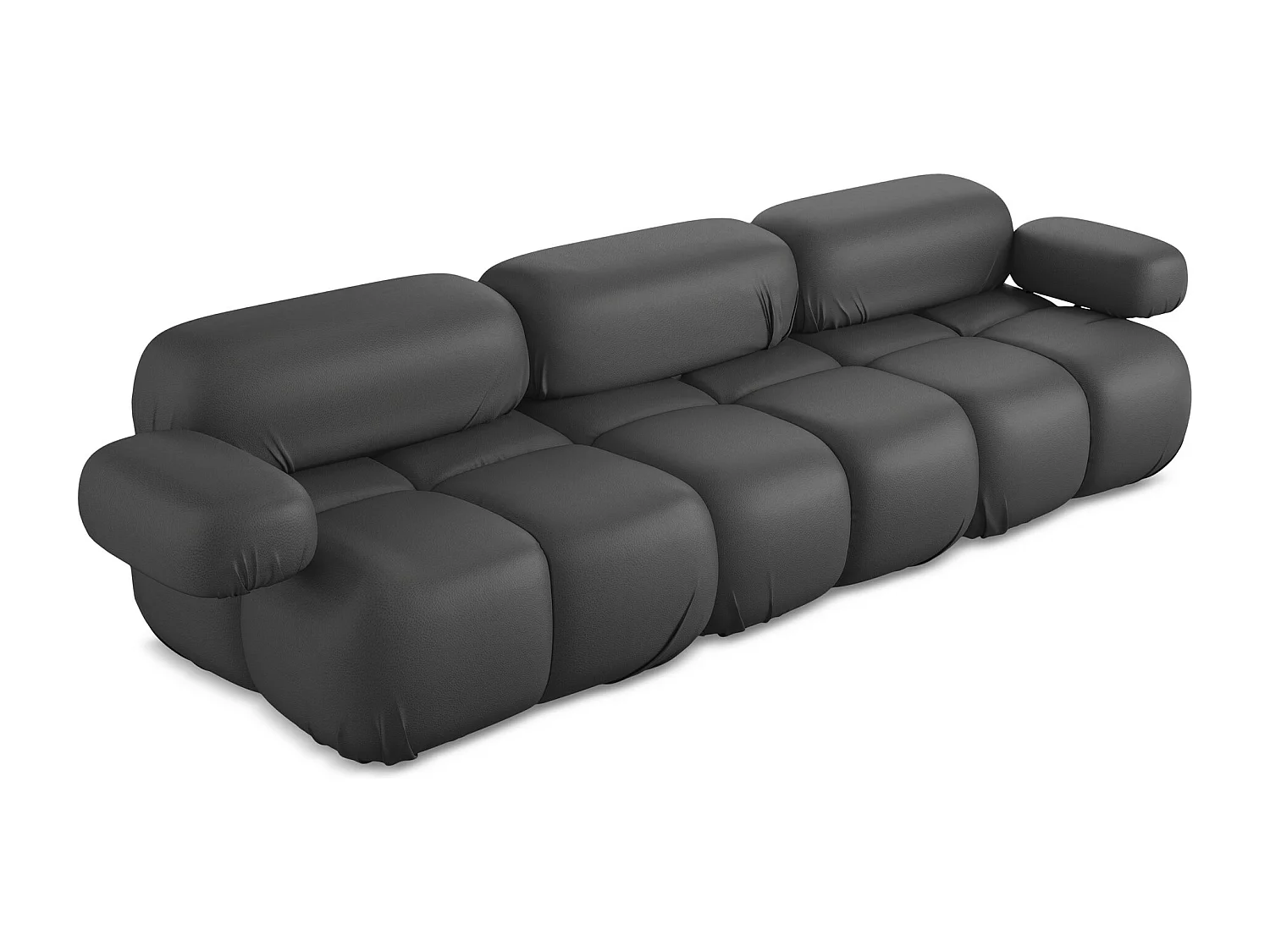 Canapé modulable 3 places en Cuir artificiel - gris - LOKUA